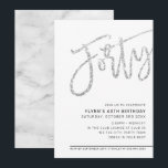 Invitation SCRIPT MODERNE 40e anniversaire parties scintillan<br><div class="desc">par kat massard >>> https://linktr.ee/simplysweetpaperie <<< Un design branché et écrit à la main pour votre 40ÈME ANNIVERSAIRE - J'ai la plupart des âges disponibles en magasin CONSEIL :: 1. Pour modifier/déplacer des graphiques et des polices et ajouter du texte - cliquez sur le bouton "customiser". - - - -...</div>