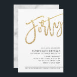 Invitation SCRIPT MODERNE 40e anniversaire parties scintillan<br><div class="desc">par kat massard >>> https://linktr.ee/simplysweetpaperie <<< Un design branché et écrit à la main pour votre 40ÈME ANNIVERSAIRE - J'ai la plupart des âges disponibles en magasin CONSEIL :: 1. Pour modifier/déplacer des graphiques et des polices et ajouter du texte - cliquez sur le bouton "customiser". - - - -...</div>