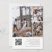Invitation Script moderne 4 Grille photo QR Code Mariage (Dos)