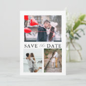 Invitation Script Moderne 4 Mariage Photo Enregistrer La Date (Debout devant)
