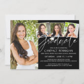 Invitation Script moderne 4 Photos noir blanc (Devant)