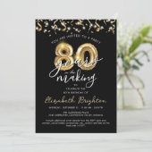 Invitation Script moderne 80th Birthday Streamers (Debout devant)