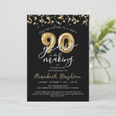 Invitation Script moderne 90th Birthday Streamers (Debout devant)