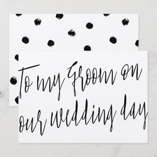 Invitation Script Moderne À mon mari le jour de notre mariage (Devant / Derrière)