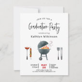 Invitation Script moderne amusant Simple 3 photo GRAD BBQ Par (Devant)