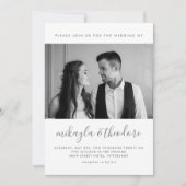 Invitation Script moderne avec points et Mariage photo Blush (Devant)