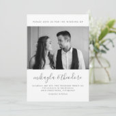 Invitation Script moderne avec points et Mariage photo Blush (Debout devant)