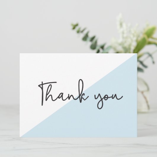 Invitation Script moderne Baby shower chic Merci (Debout devant)