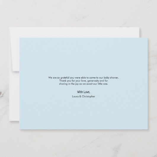 Invitation Script moderne Baby shower chic Merci (Dos)