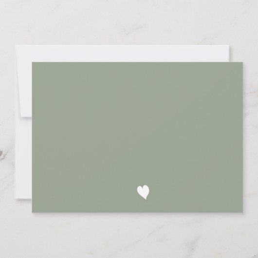 Invitation Script moderne Baby shower vert Sage (Dos)