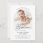 Invitation Script moderne Baptême et baptême religieux (Devant)