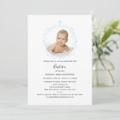 Invitation Script moderne Baptême photo bébé (Debout devant)