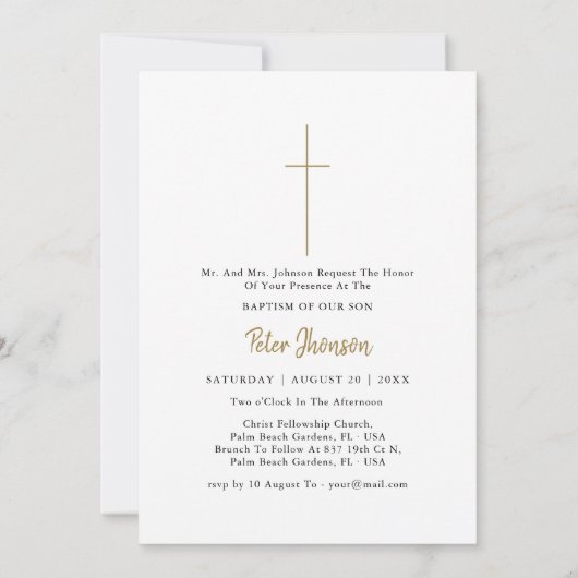 Invitation Script Moderne Bébé Garçon Ou Fille Trois Photo Ba (Dos)