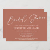 Invitation Script moderne Belle Fête des mariées en terre cui (Devant / Derrière)