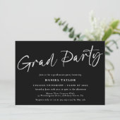 Invitation Script moderne Black White 2025 Graduation Party (Debout devant)