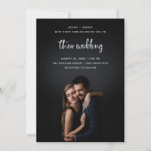 Invitation Script moderne blanc avec photo| Mariage (Devant)