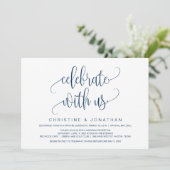 Invitation Script Moderne, Bleu Marine, Mariage en Elopement (Debout devant)
