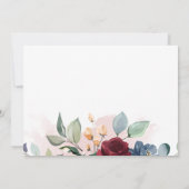 Invitation Script moderne Blush Bourgogne Fête des mariées fl (Dos)