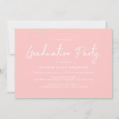 Invitation Script moderne Blush Pink Photo Party graduation (Dos)