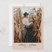 Invitation Script moderne Boho Beige Photo QR Code Mariage (Dos)