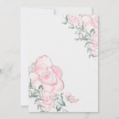 Invitation Script moderne Calligraphie Baby shower rose rose (Dos)