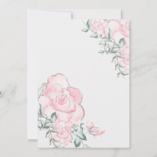 Invitation Script moderne Calligraphie Baby shower rose rose (Dos)