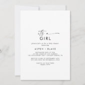 Invitation Script moderne C'est une fille Baby shower Invitat (Devant)