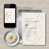 Invitation Script moderne Champagne Ampersand Mariage