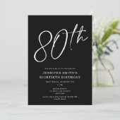 Invitation Script moderne chic Soixante-dixième fête d'annive (Debout devant)