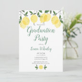 Invitation Script moderne Citrons Green Graduation Party (Debout devant)
