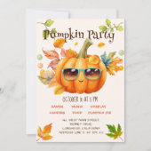 Invitation Script moderne Citrouille coloré Fête d'Halloween  (Devant)