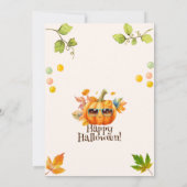 Invitation Script moderne Citrouille coloré Fête d'Halloween  (Dos)