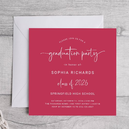 Invitation Script moderne | Classe de 2023 Graduation Party