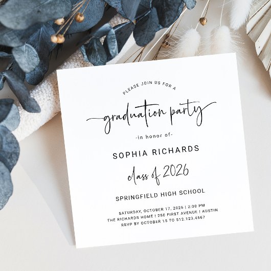 Invitation Script moderne | Classe de 2025 Graduation Party