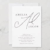 Invitation Script moderne Code QR tout en un Mariage (Devant)