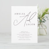Invitation Script moderne Code QR tout en un Mariage (Debout devant)