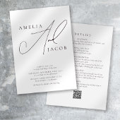 Invitation Script moderne Code QR tout en un Mariage