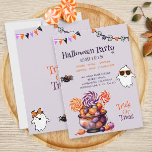 Invitation Script moderne Coloré Bonbons Enfants Fête d'Hallo