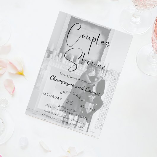 Invitation Script moderne Couples Douche Photo