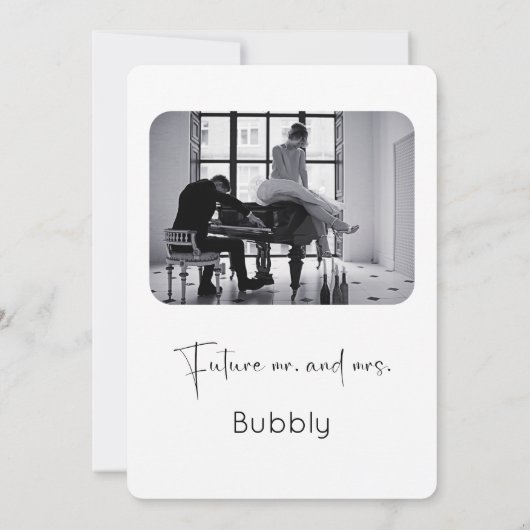 Invitation Script moderne Couples Douche Photo (Dos)