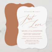 Invitation Script Moderne, Cuivre, Réception de Mariage en El (Devant / Derrière)
