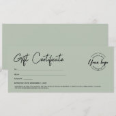Invitation Script moderne Custom Logo Certificat cadeau Logo (Devant / Derrière)