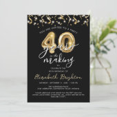 Invitation Script moderne de 40e anniversaire Streamers (Debout devant)