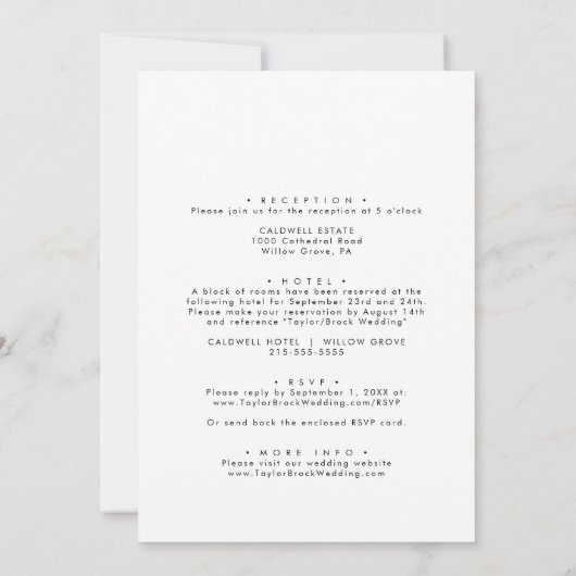 Invitation Script moderne Décontracté Mariées Parents Mariage (Dos)