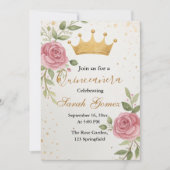 Invitation Script Moderne Design Chic Or Floral Anniversaire (Devant)