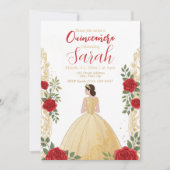 Invitation Script Moderne Design Chic Or Floral Anniversaire (Devant)