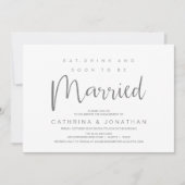 Invitation Script moderne, Dîner Fiançailles Fête (Devant)