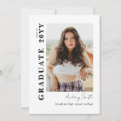 Invitation Script Moderne Diplômé 2 Photo Remise des diplômes (Devant)