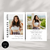 Invitation Script Moderne Diplômé 2 Photo Remise des diplômes