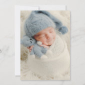 Invitation Script moderne Dusty Blue Baby Photo Baptême (Dos)